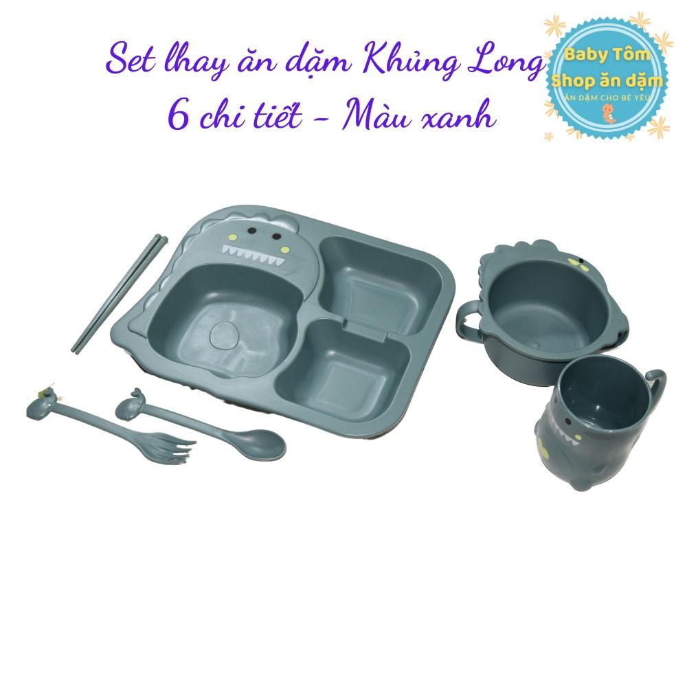 Set khay ăn dặm hình KHỦNG LONG 6 chi tiết