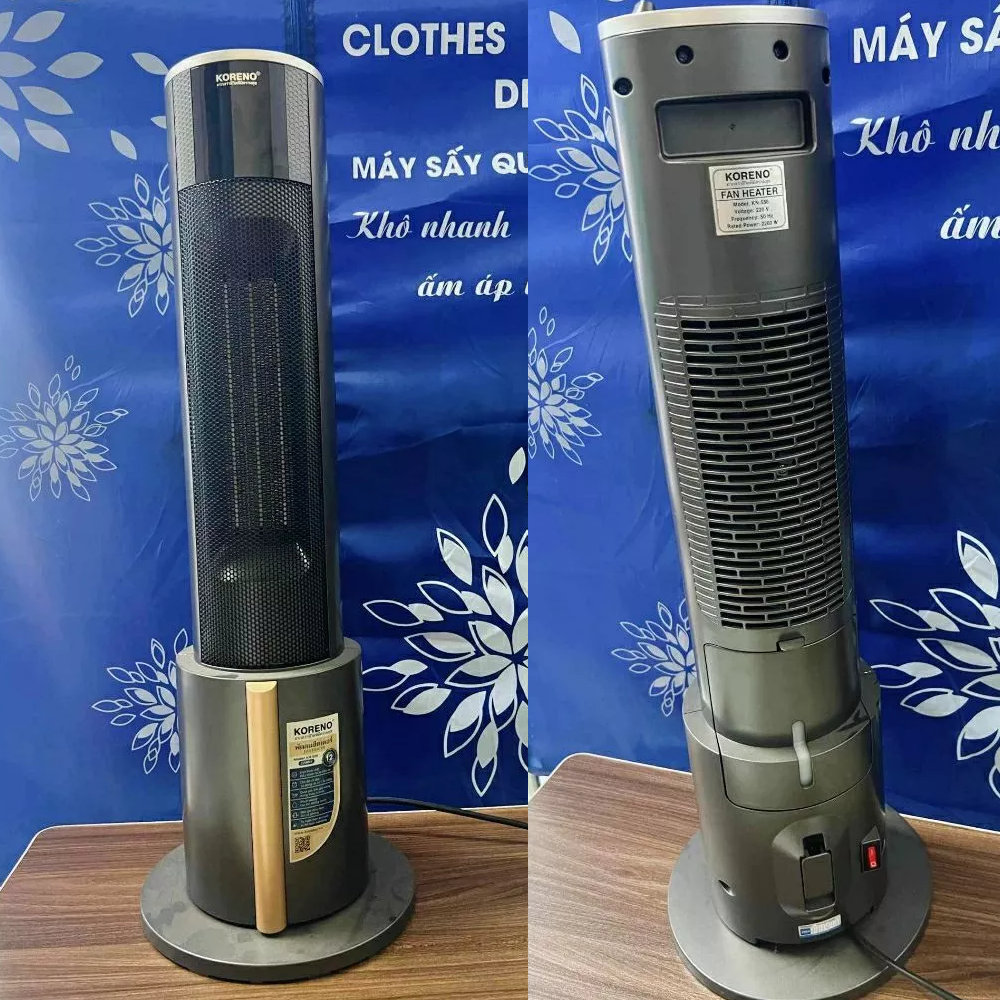 Máy sưởi gốm Ceramic Koreno Thái Lan KN-556 công suất 2200W kèm khiển từ xa - Hàng chính hãng