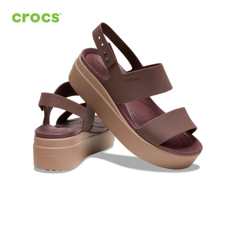 Giày đế xuồng nữ Crocs FW Brooklyn Low Wedge W Mocha/Mushroom - 206453-2ZL