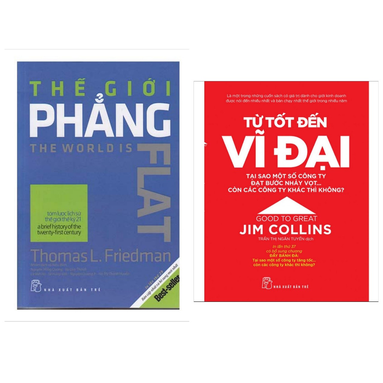 Combo Sách Nghệ Thuật Kinh Doanh: Thế Giới Phẳng (Tái Bản) + Từ Tốt Đến Vĩ Đại  (Sách Kinh Tế)