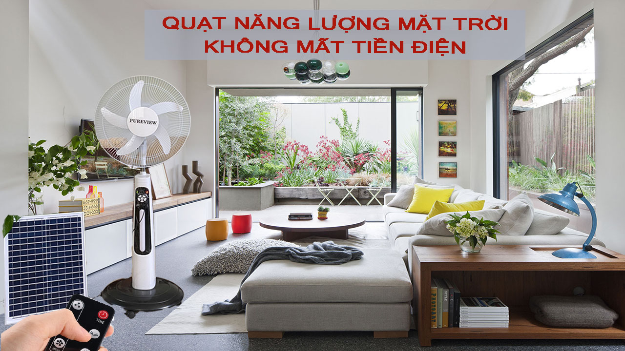 (Tặng free đèn led) Quạt năng lượng mặt trời công suất lớn không mất tiền điện