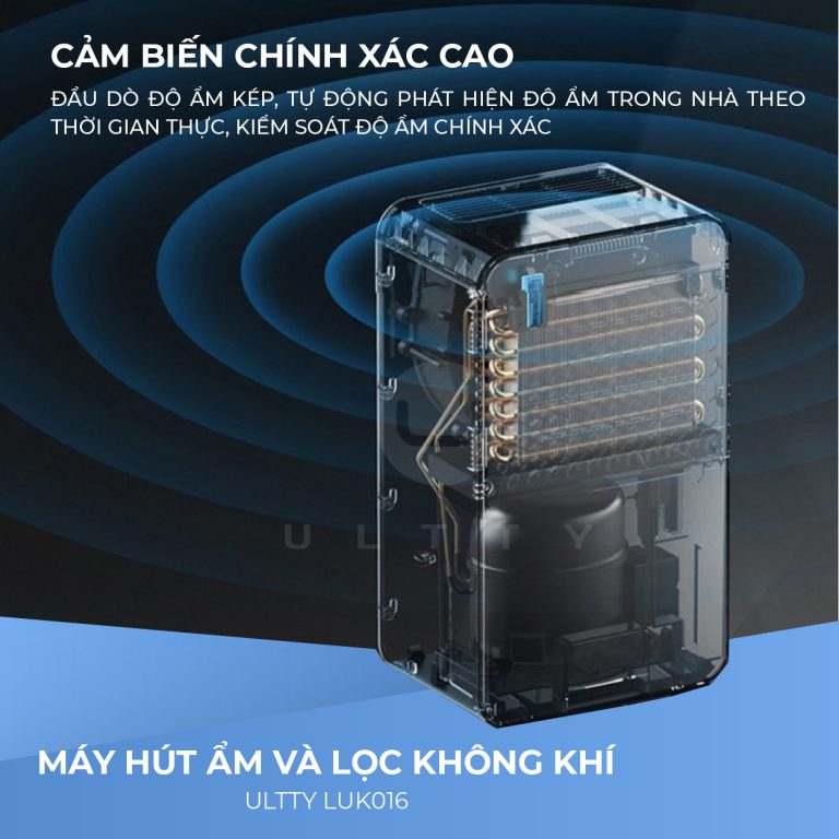 Máy Hút Ẩm &amp; Lọc Không Khí ULTTY LUK016 Công suất 16-20L/Ngày - Hàng Chính Hãng