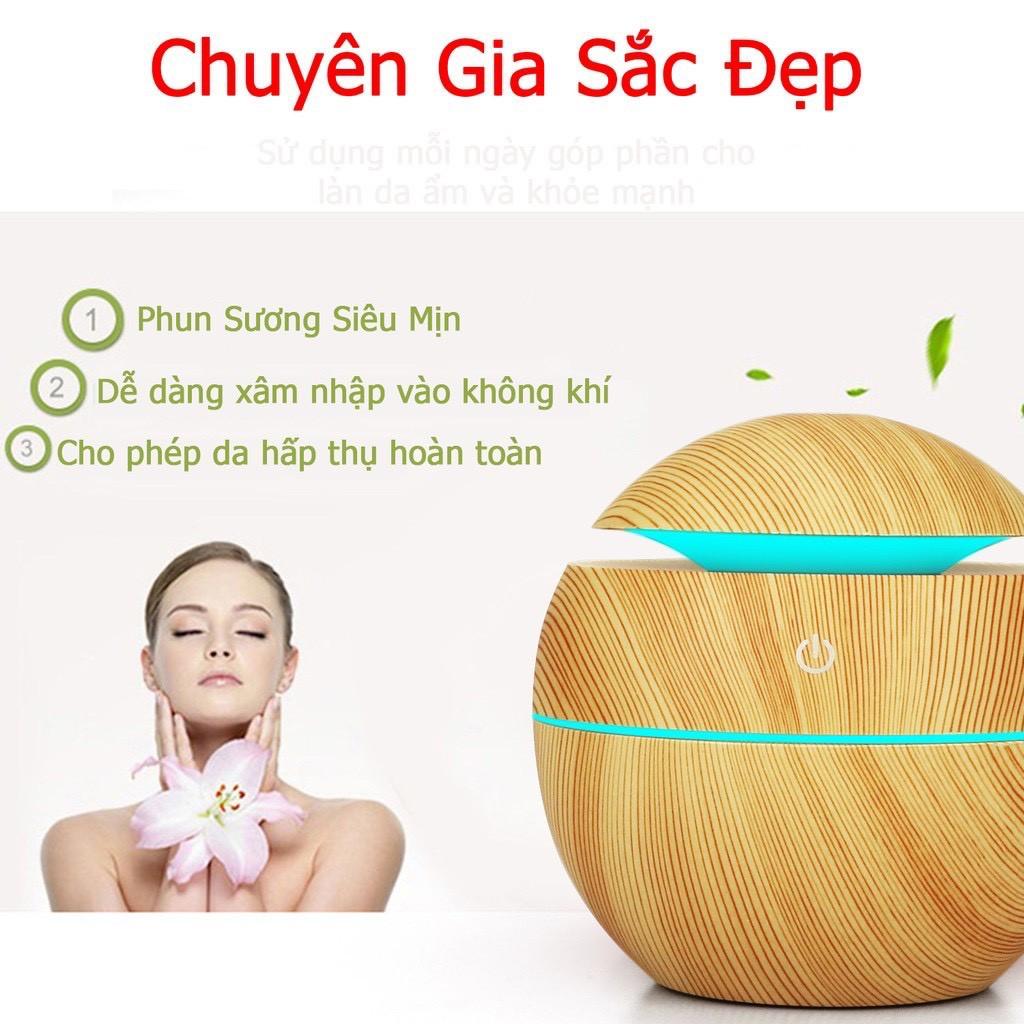 Máy Xông Tinh Dầu Vân Gỗ Tròn Cao Cấp.