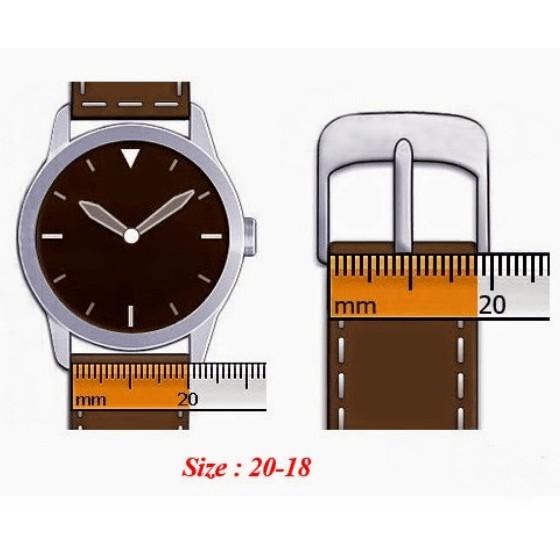 Dây Đồng Hồ 16mm Đà Điểu Đen 5E1-240819