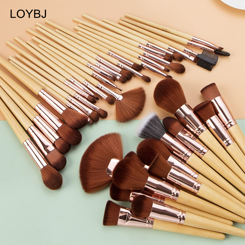 LOYBJ Mới Trang Điểm Bộ Chuyên Nghiệp Cosmeitic Dụng Cụ Cắm Bàn Chải Kem Nền Bột Đường Viền Mắt Lông Mày Bút Kẻ Mắt Mi