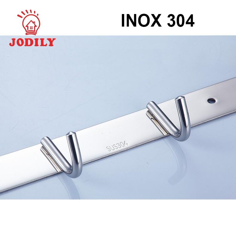 Thanh Treo Quần Áo Inox 304 Dán Tường Sử Dụn g Keo Siêu Dính - 6 Móc