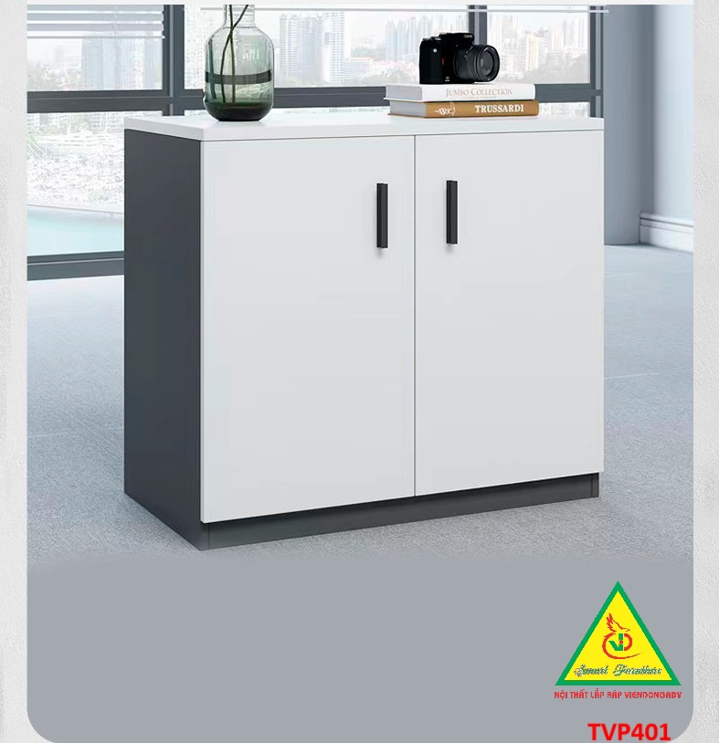 Tủ hồ sơ văn phòng, tủ tài liệu thấp gỗ MDF TVP401 - NỘI THẤT LẮP RÁP VIENDONGADV