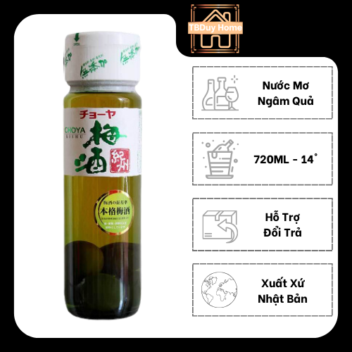 Rượu nước mơ Choya xanh ngâm Nhật Bản 720ml