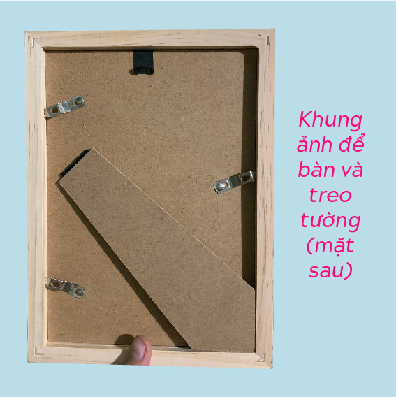 Khung ảnh gỗ thật để bàn và treo tường màu nâu a4 (20x30 cm) a5 (15x20 cm) 21x30 cm 15x21 cm