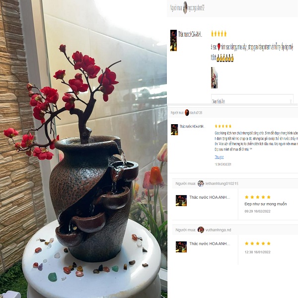 Thác nước HOA ANH ĐÀO cao 40cm