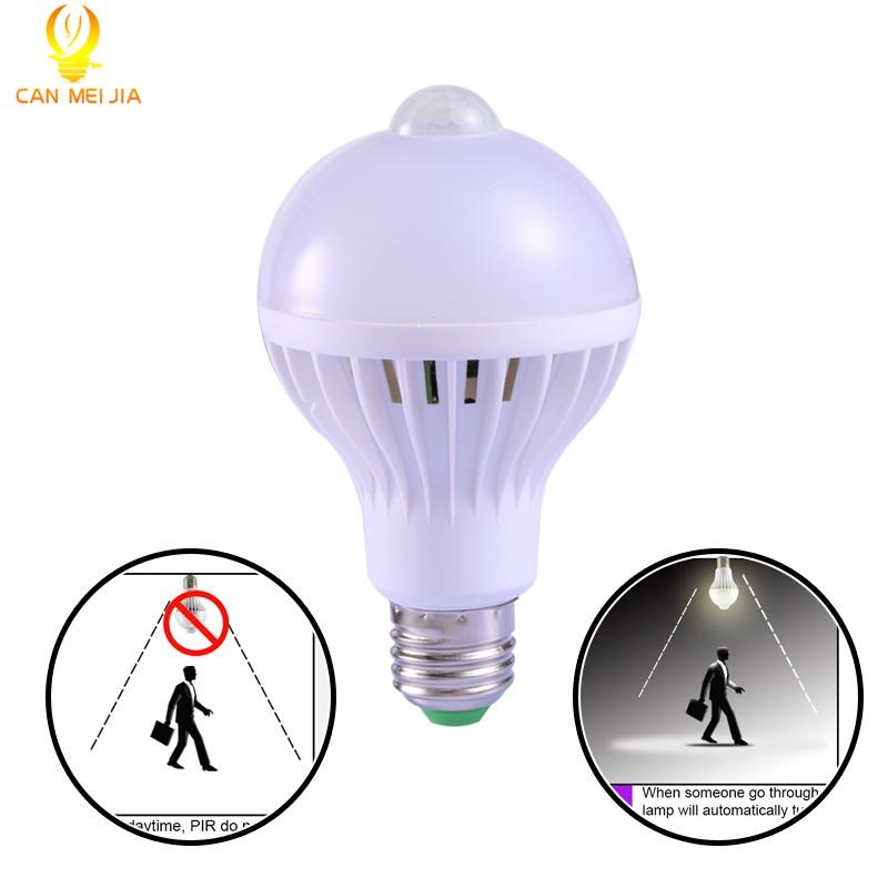 Bóng Đèn LED E27 220V 110V PIR 5W 7W 9W Cảm Biến Chuyển Động Thông Minh