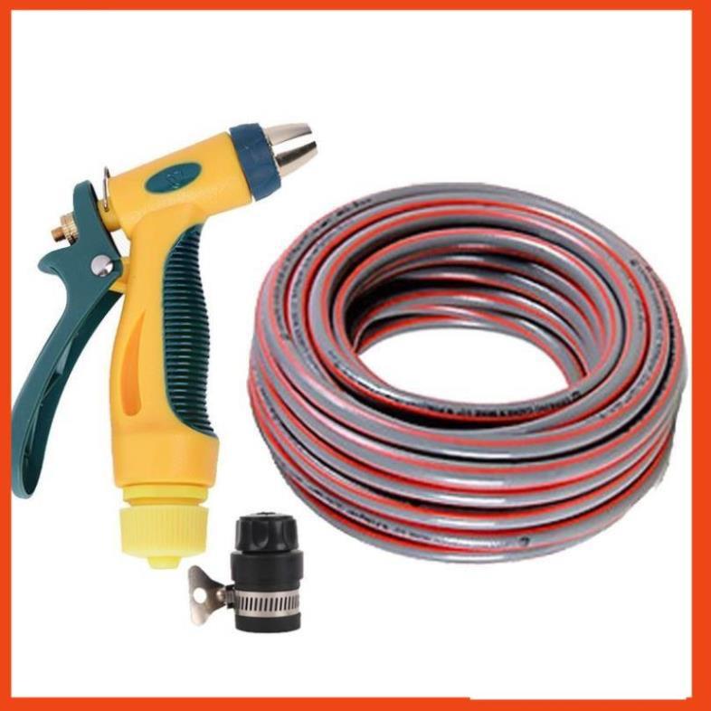 Bộ dây vòi xịt nước rửa xe,tưới cây tăng áp 3 lần 15m