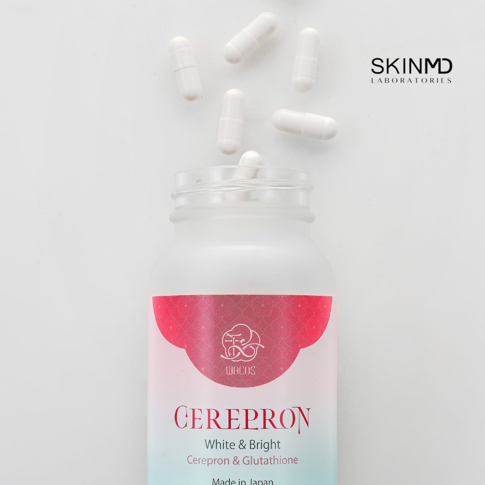 Viên uống trắng da kép WACOS CEREPRON Lọ 60 viên Làm da trắng sáng từ bên trong, mờ thâm nám, tàn nhang ngăn ngừa lão hóa, giảm nếp nhăn, chảy xệ