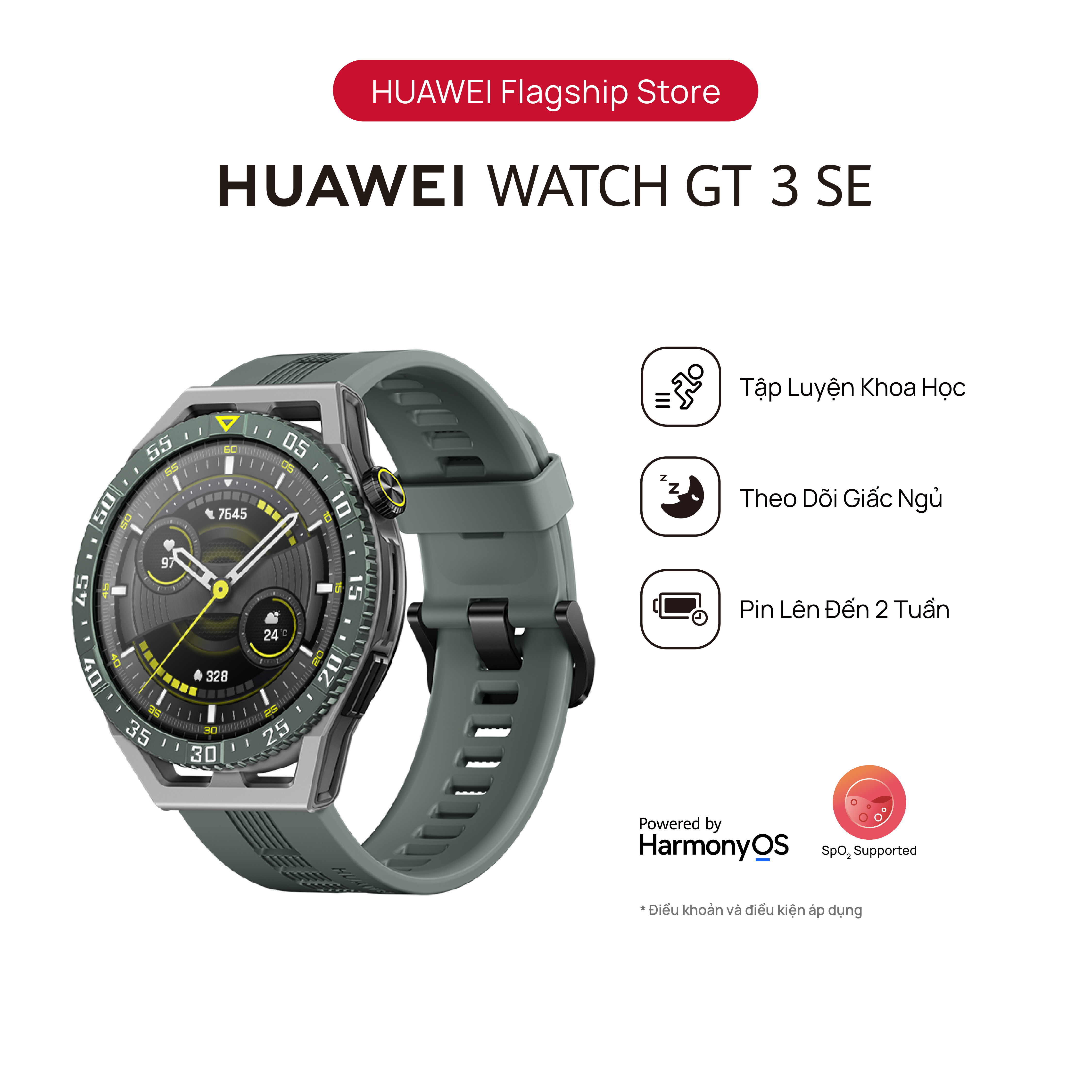 Đồng hồ thông minh HUAWEI WATCH GT 3 SE | Tập luyện khoa học | Theo dõi giấc ngủ | Pin lên đến 2 tuần | Hàng Chính Hãng