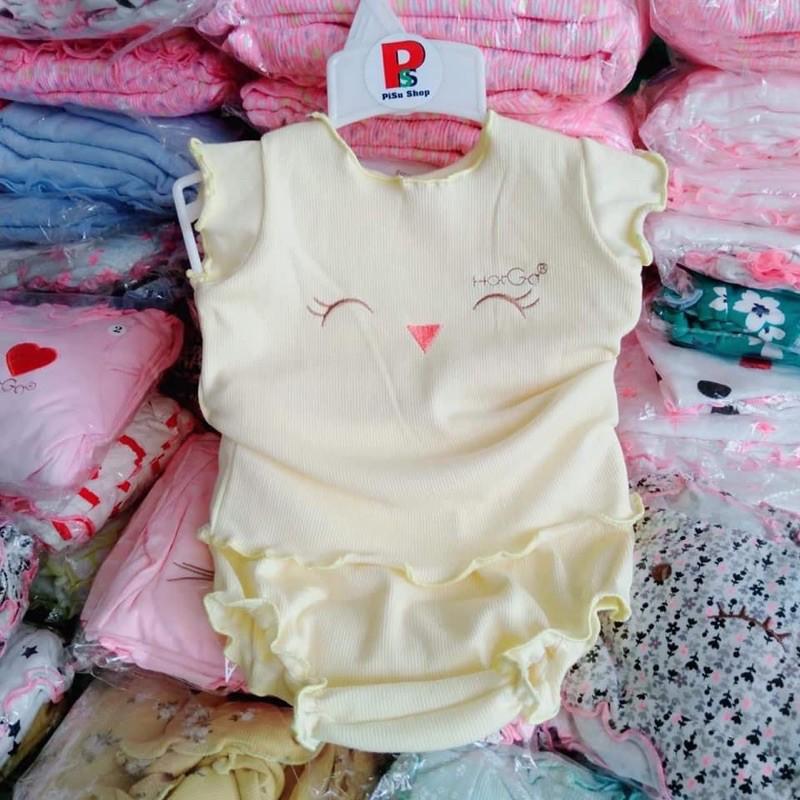 Đồ sơ sinh hotga, bộ thun, chất mát, đồ bộ sơ sinh bé gái hiệu hotga