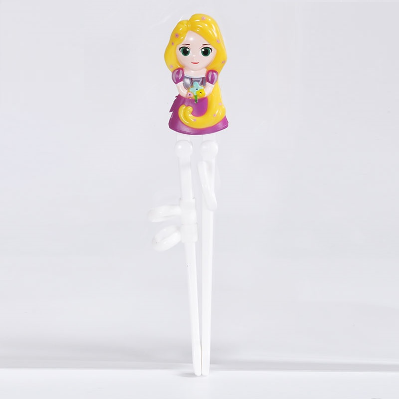 Đũa tập ăn hình công chúa tóc dài Princess Rapunzel màu hồng nổi 3D cho trẻ em, bé gái - 58VNDM2037