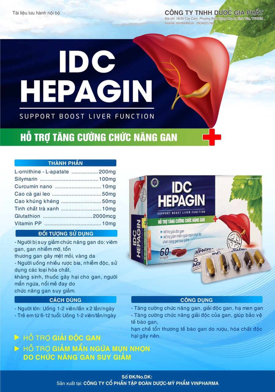 IDC LIVERTOP, Hỗ trợ thanh nhiệt, mát gan, giúp giải độc gan và bảo vệ gan, hỗ trợ tăng cường chức năng gan, Hộp 60 viên