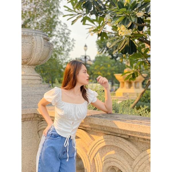 Áo croptop đan dây lụa Bonie Top