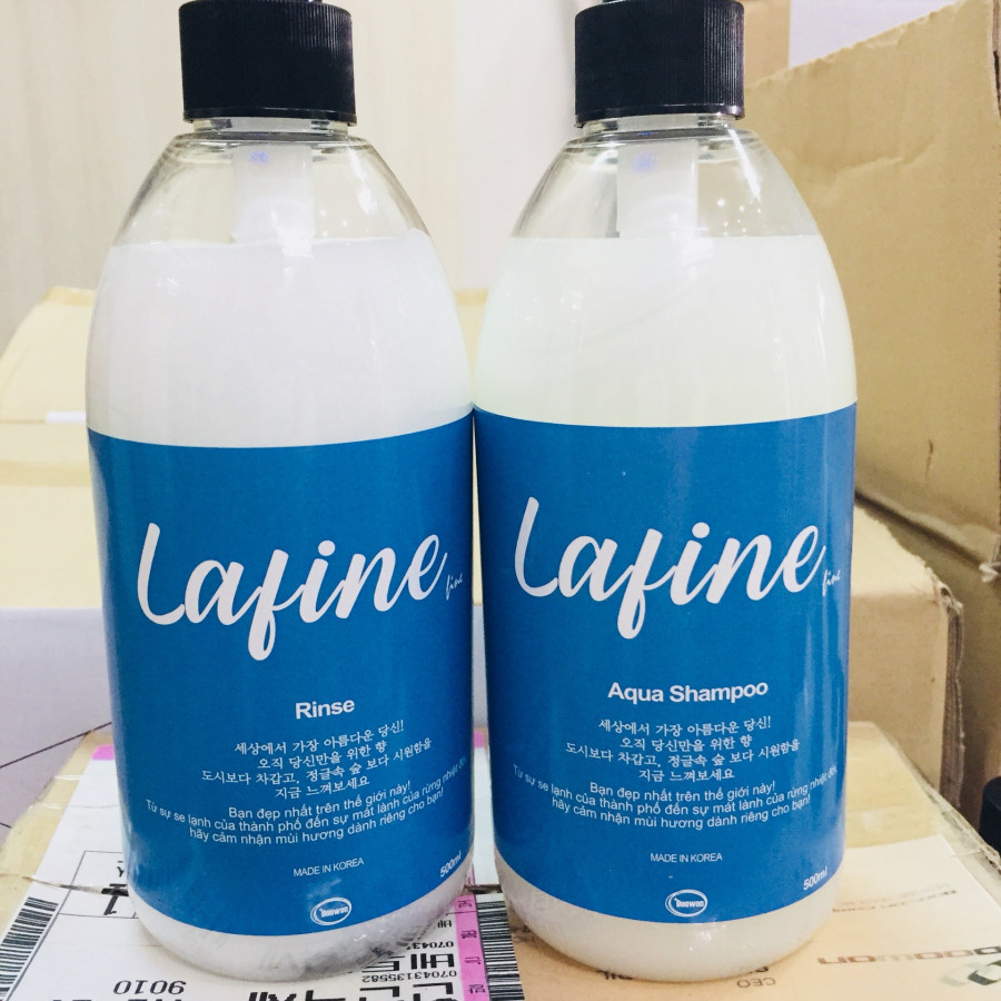 Combo dầu gội dầu xả Lafine hương Aqua 500ml