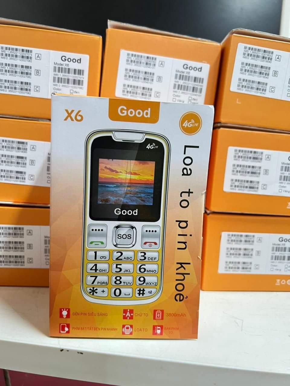 Điện thoại người già Good X6 - Điện thoại 4G loa to sóng khỏe, pin trâu, đọc số - Mới full box - Tặng kèm ốp