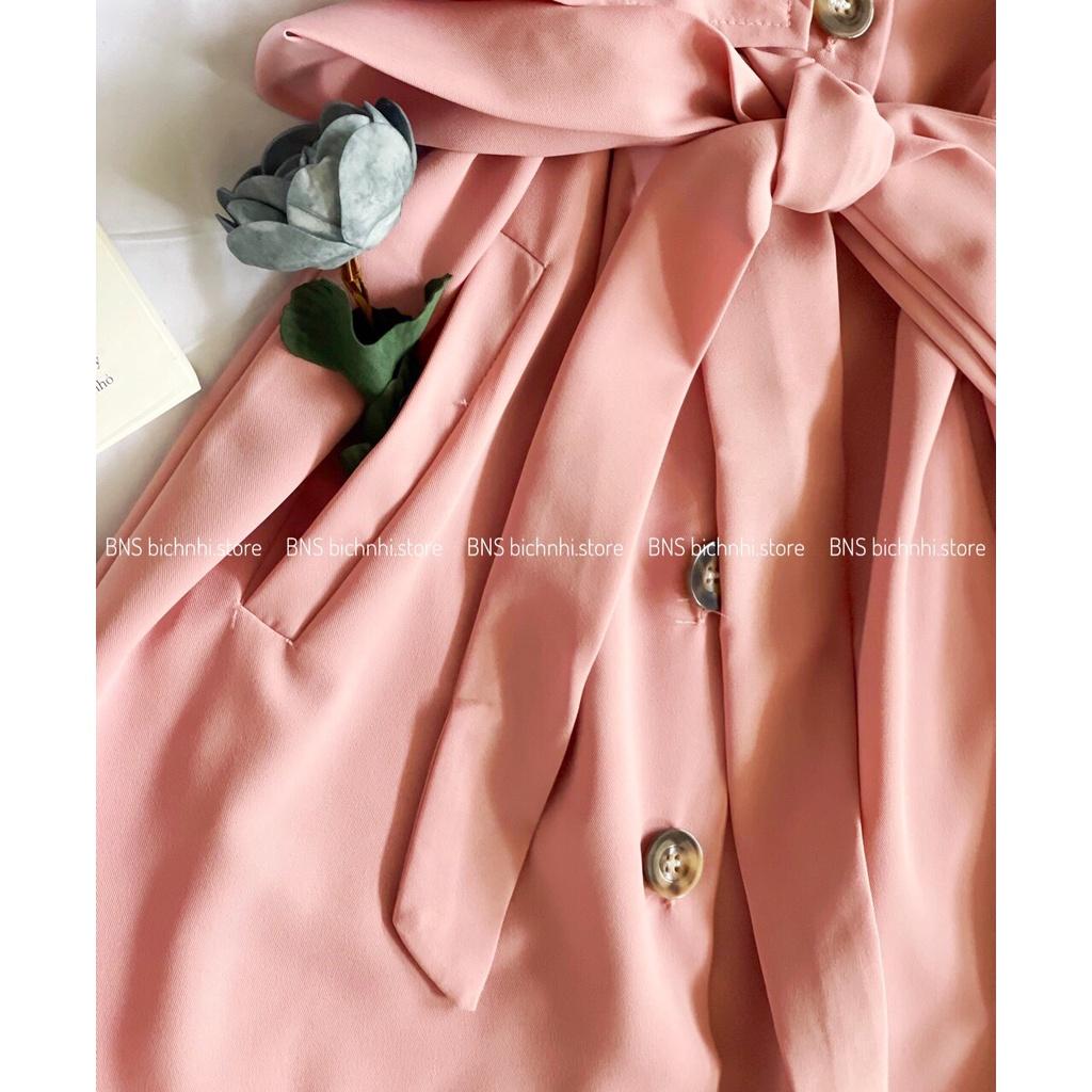 ĐẦM NỮ CỔ VEST CÀI NÚT THẮT NƠ EO THANH LỊCH CÔNG SỞ- Self Belted Shirt Dress- BY BNS CAILY DRESS BND003