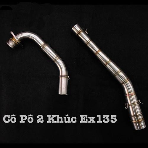 Cổ pô 2 khúc gắn xe máy ex135