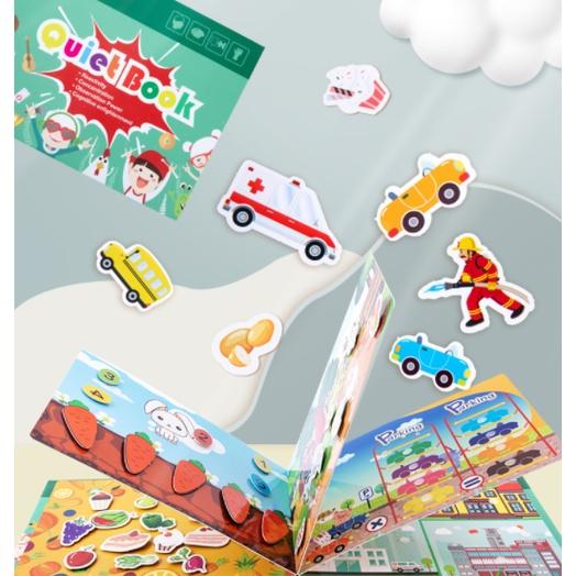 (HỌC LIỆU Montessori) Busy Book full - bóc dán tiếng Anh 5 chủ đề, Bảng bận rộn giúp bé phát triển tư duy