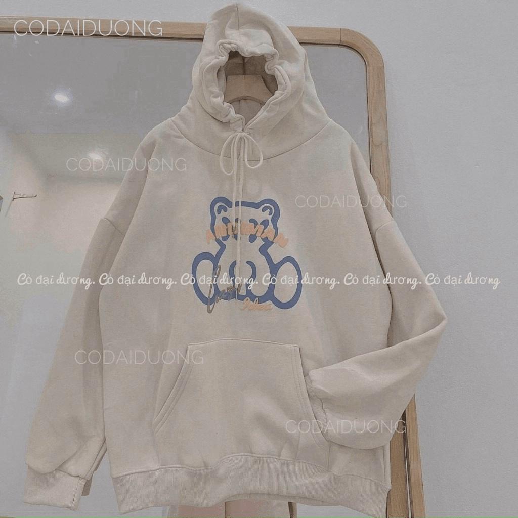 Áo Hoodie Nỉ Lót Bông form rộng Gấu Feel Good (nam nữ đều mặc đc