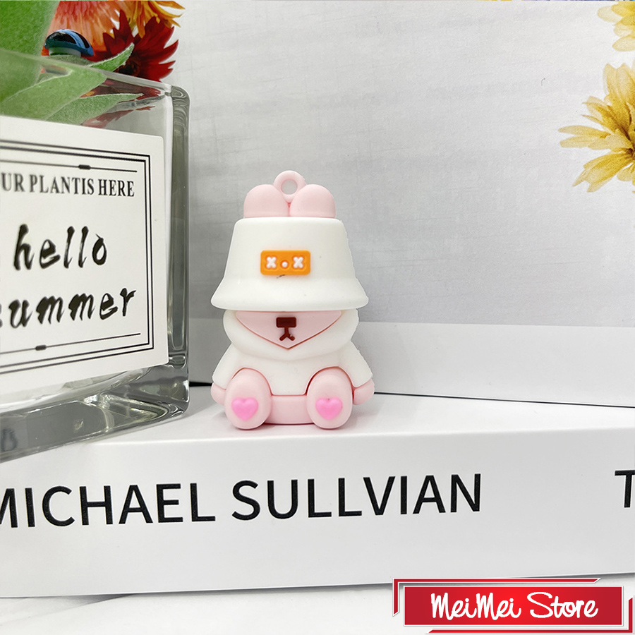 Móc khóa đôi, móc treo chìa khóa hình gấu cực ngầu, siêu đáng yêu