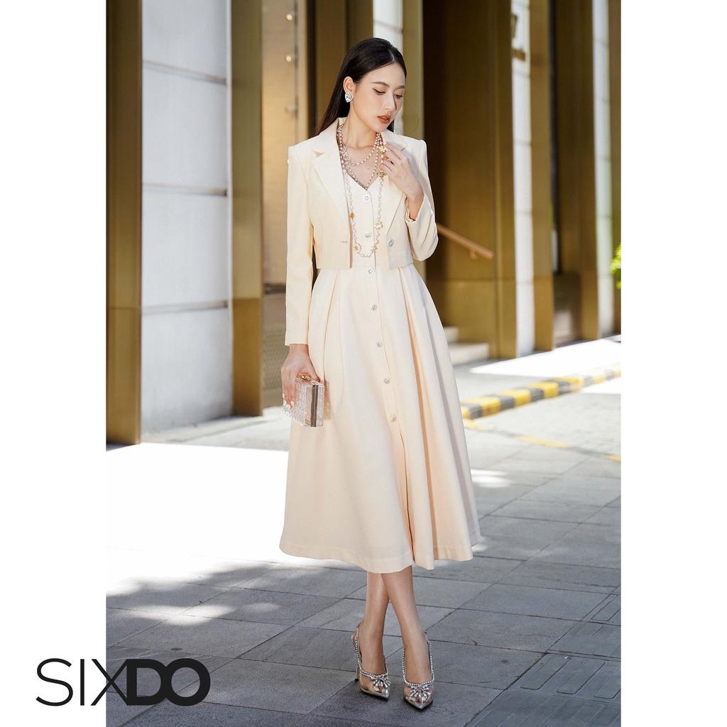 Đầm sát nách kem thời trang SIXDO