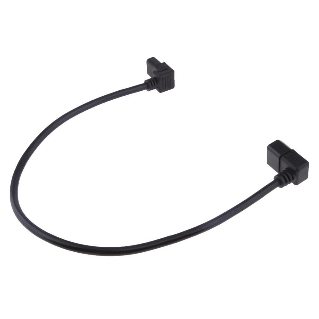 2x IEC C14 to C13 Plug Converter Adapter Extension Power Angled Cable 60cm