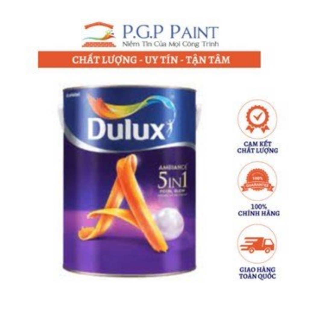 Sơn Nội Thất Cao Cấp Dulux Ambiance 5 IN 1 Bóng Mờ 66A Giúp Bề Mặt Đẹp Láng Mịn Dễ Lau Chùi Vượt Trội Che Lấp Khe Nứt Nhỏ Hoàn Hảo Ngăn Ngừa Nấm Mốc Tối Ưu (MÀU TRẮNG)