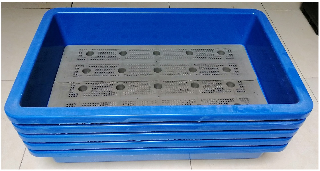 10 KHAY NHỰA TRỒNG RAU KÍCH THƯỚC 68X42X15CM - MÀU XANH