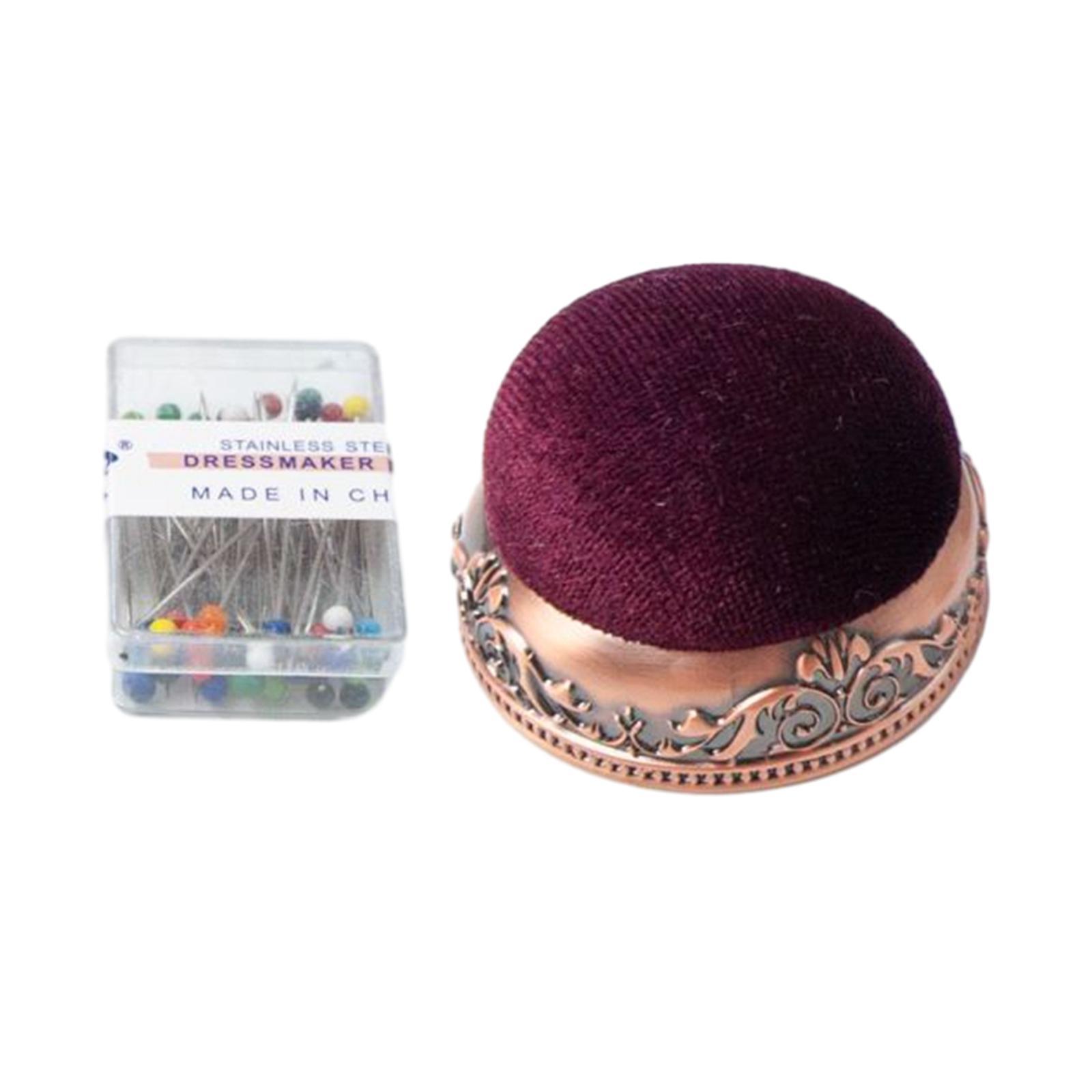 Needlework Pin Cushion Sewing Needlework Pin Cushion with Sewing Pins Sewing DIY Handcraft Tool Jewelry Round Pin Cushion Pillow Pin Cushion