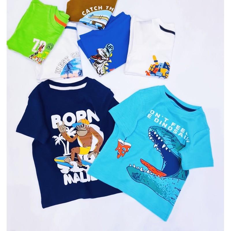 Áo phông ngắn tay cotton hàng Design xuất dư cho bé trai từ 1 tuổi đến 5 tuổi