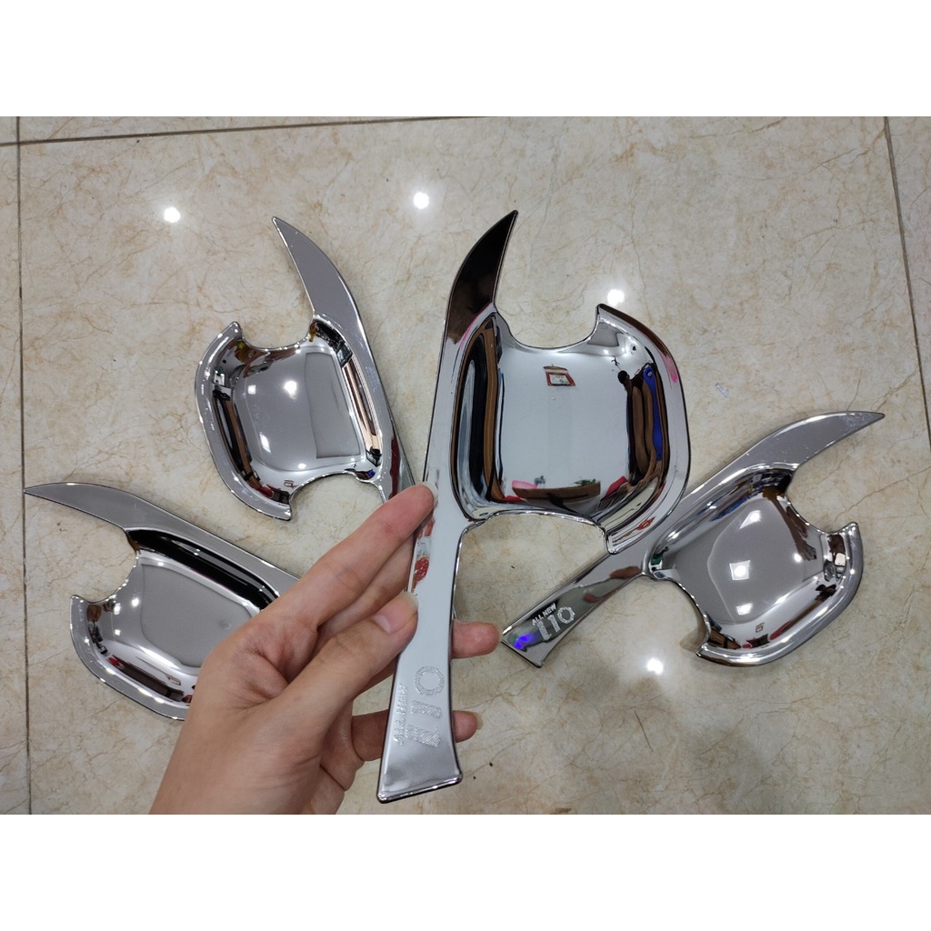 Ốp tay nắm, hõm cửa xe Hyundai Grand i10 đời 2021- 2023 mạ Crom sang trọng