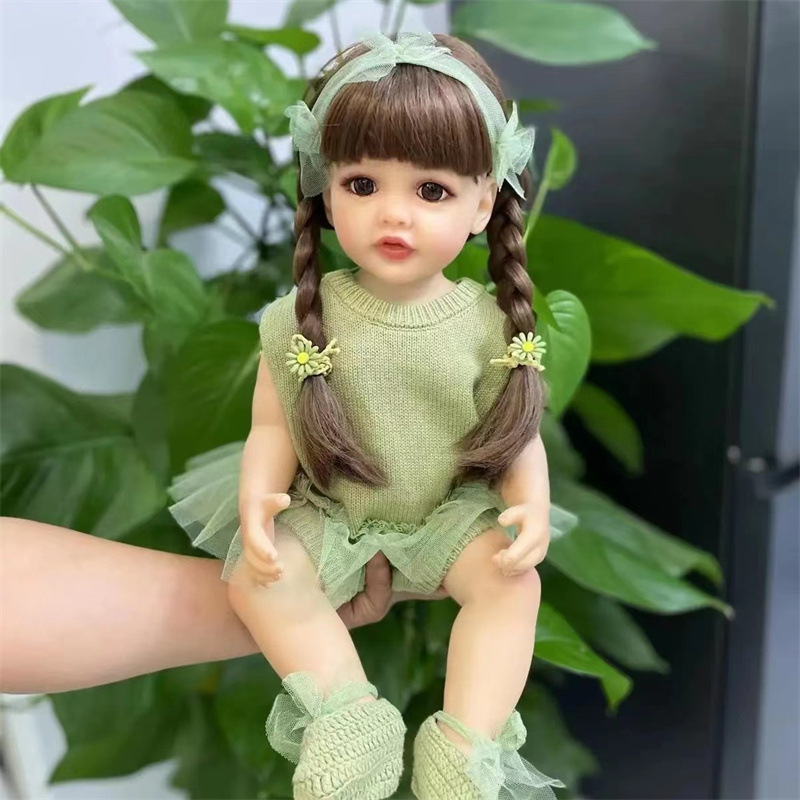 Búp Bê Tái Sinh Bé Gái Thân Nhựa Mềm 55CM _ Reborn Body Full Silicone 22inch Doll