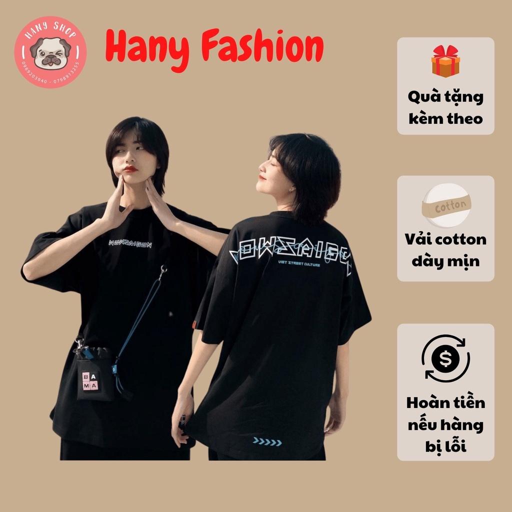 Áo thun unisex tay lỡ đầy đủ tag cổ tag tay || Hany shop