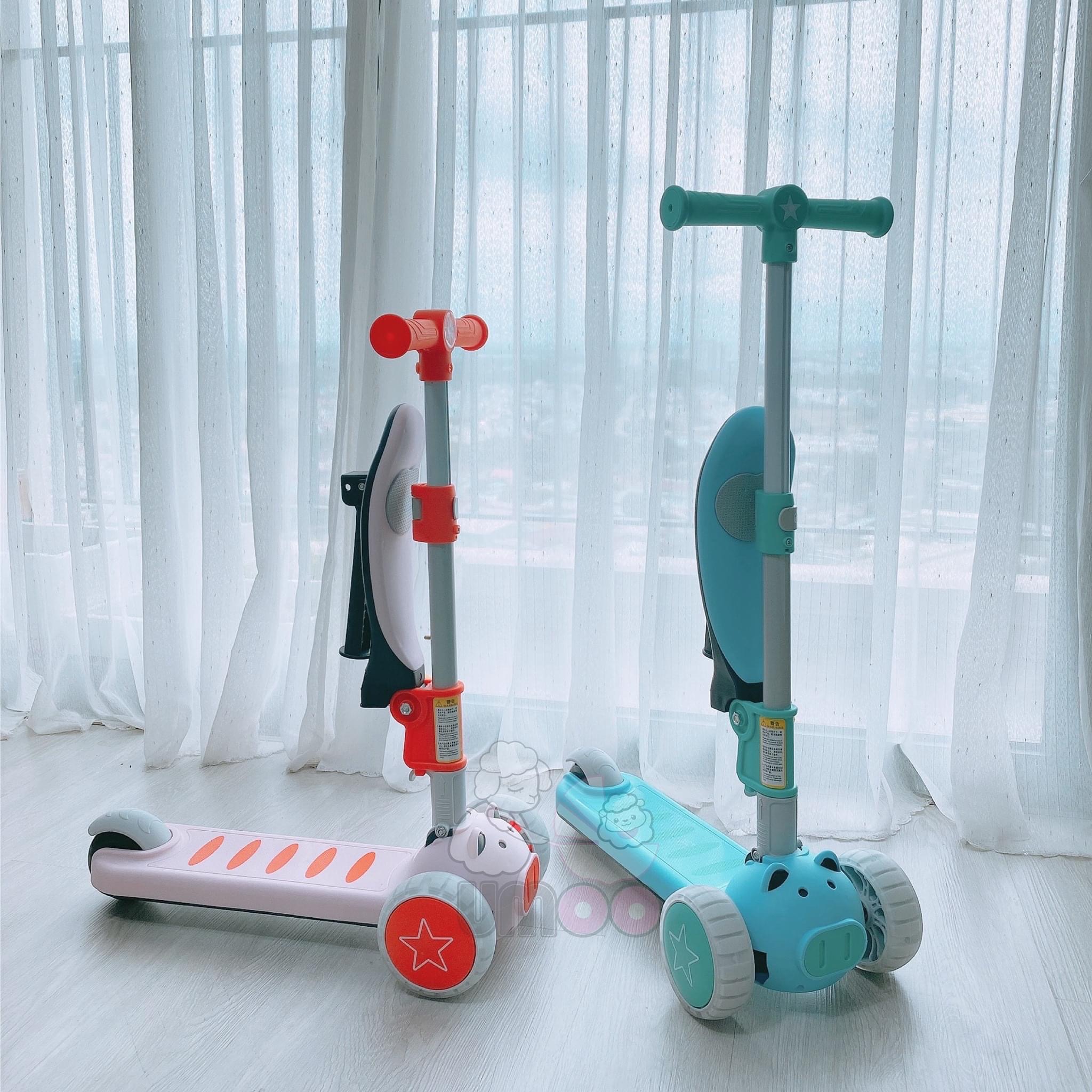 Xe trượt chòi chân Scooter Umoo cho bé 1-5 tuổi nâng hạ độ cao, bánh xe có đèn phát sáng