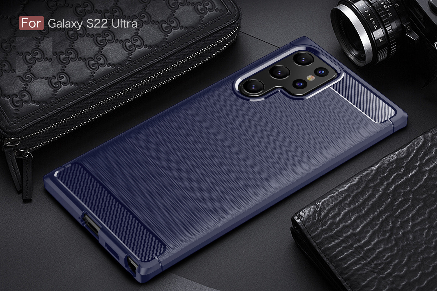 Ốp lưng chống sốc Vân Sợi Carbon cho Samsung Galaxy S22 Ultra - hàng nhập khẩu