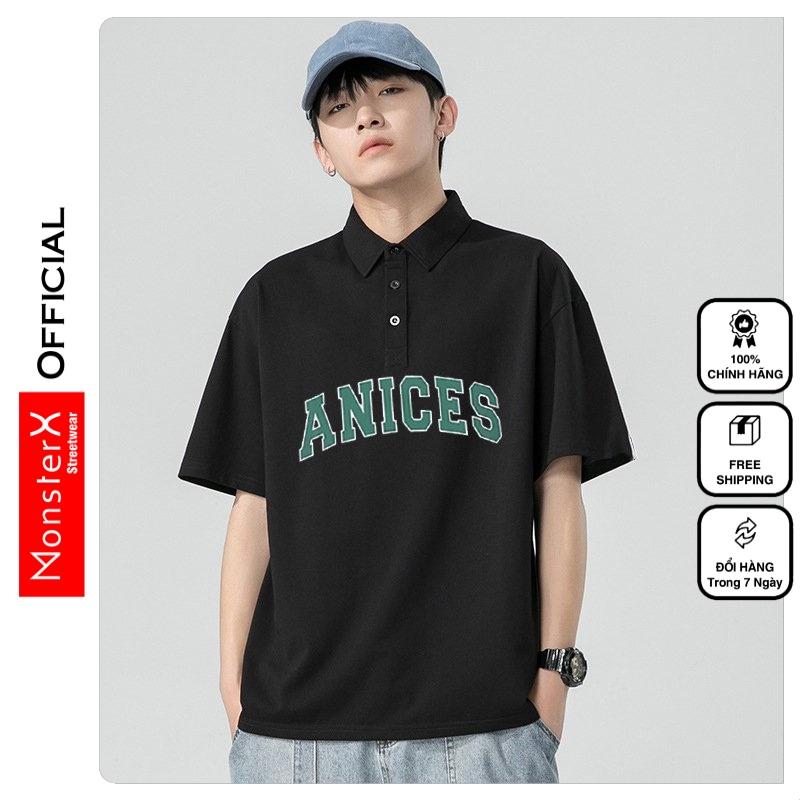 Áo thun Polo ANICES MONSTERX phông tay lỡ nam nữ form rộng Local Brand