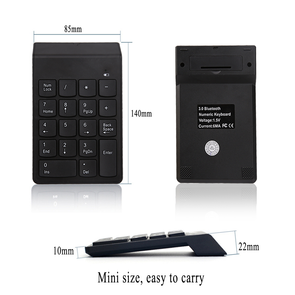 Bàn phím số không dây cho laptop Mini Number Keyboard - Hàng Nhập Khẩu