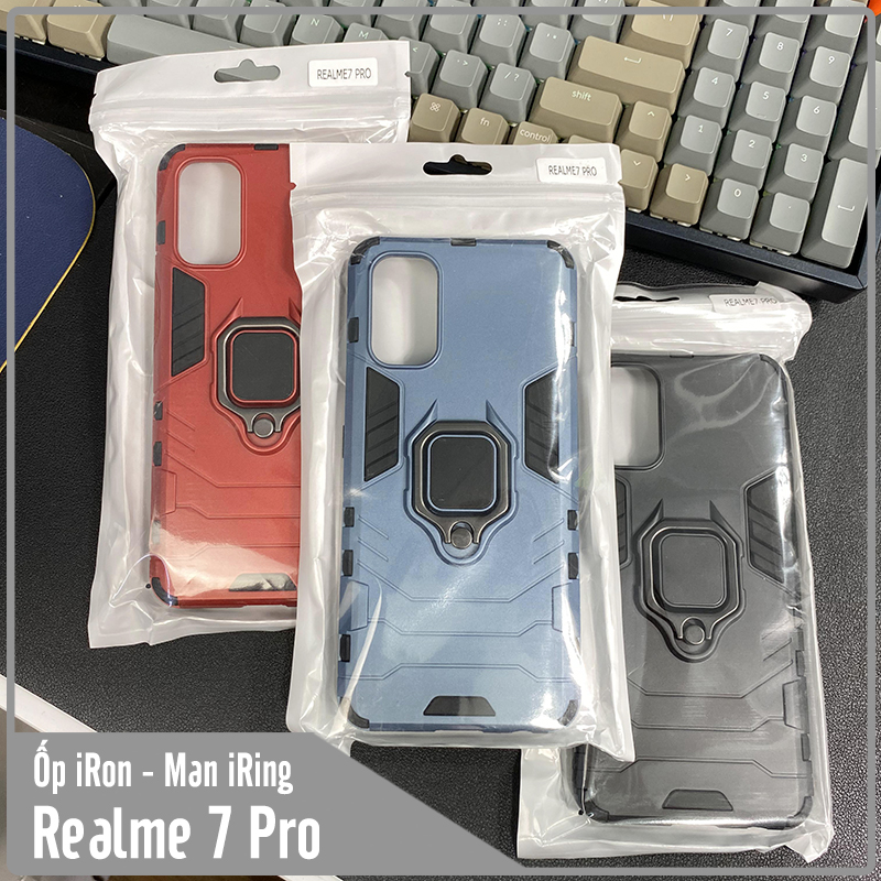 Ốp lưng cho Oppo Realme 7 Pro iRON - MAN IRING Nhựa PC cứng viền dẻo chống sốc