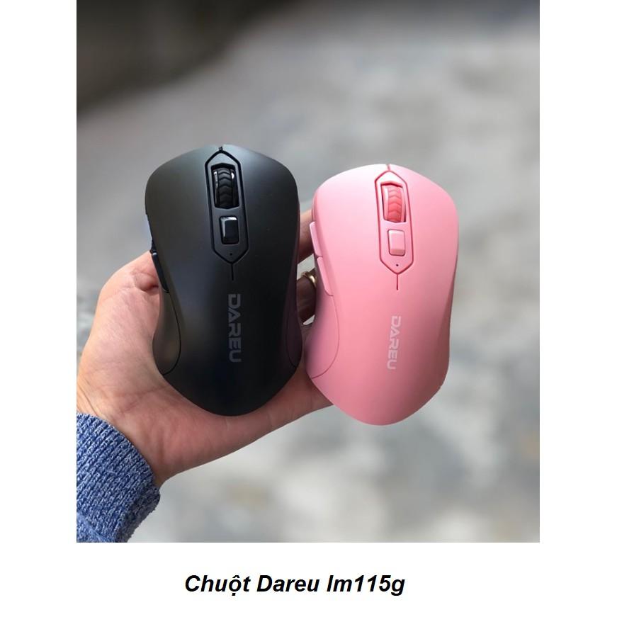 Chuột không dây Dareu LM115g Pink/Black - Hàng Chính Hãng