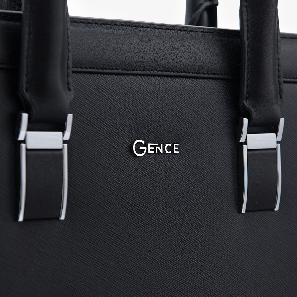 Cặp Da Nam Túi Xách Đựng Laptop GENCE CDX11 Chất Liệu Da Bò Cao Cấp Màu Đen
