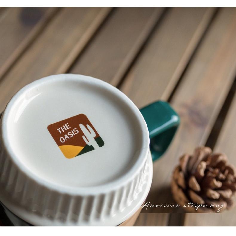 Cốc sứ uống trà, cafe cao cấp 320ml phong cách vintage
