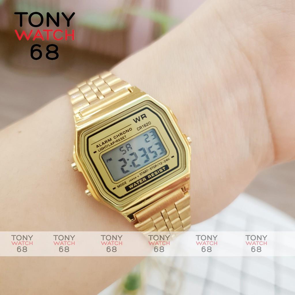 Đồng hồ điện tử đôi nam nữ WR chống nước tuyệt đối mặt vuông nhiều màu sang trọng cho công sở chính hãng Tony Watch 68
