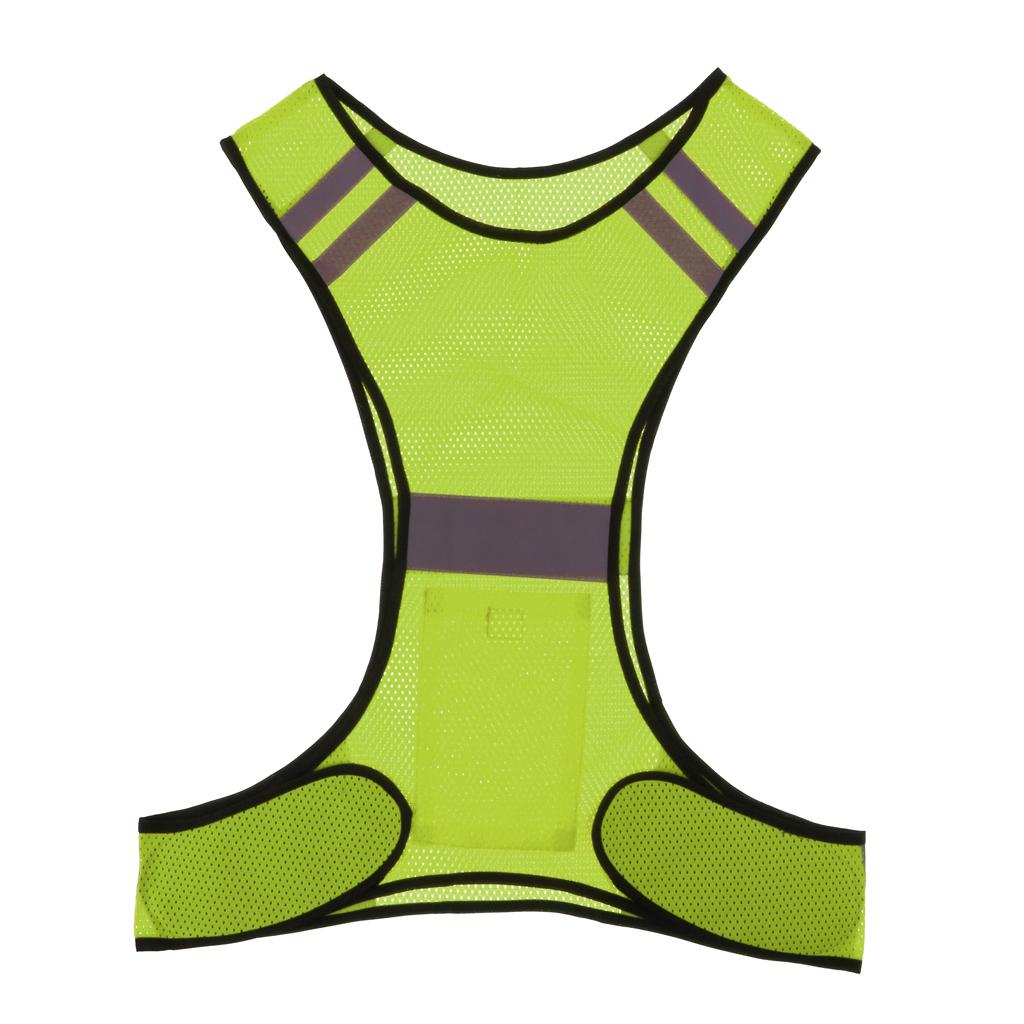Reflective Running Vest High Visibility Sports Vest for Cycling  Yellow