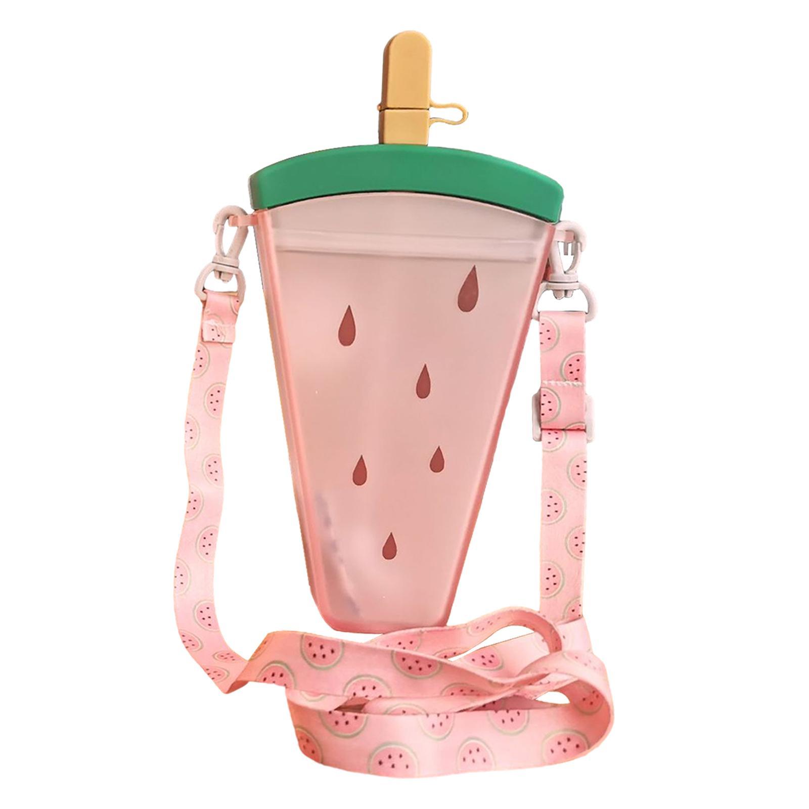 Water Bottle with Sucking Tube Girls Drinking Bottle Creative 320ml Practical Ice Cream Water Bottle for Sports Fishing Street Summer Birthday Gift