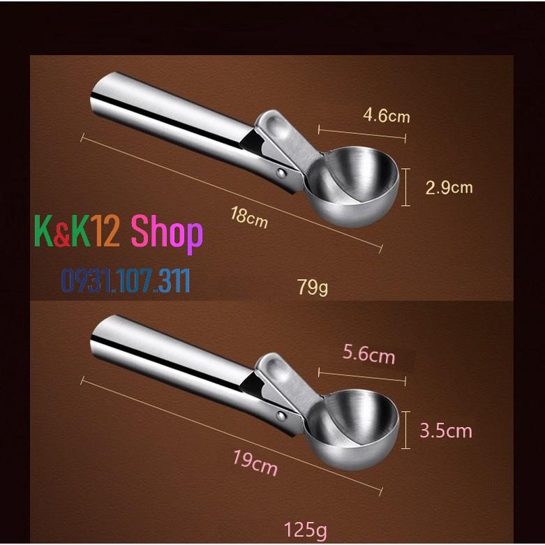 Dụng cụ múc kem, trái cây bằng inox . Muổng múc kem đa năng.